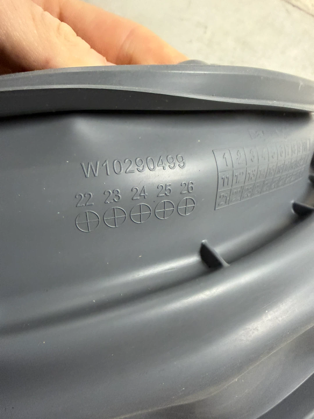 Front Load Washer Bellow Door Boot Seal WPW10381562 - photo 2