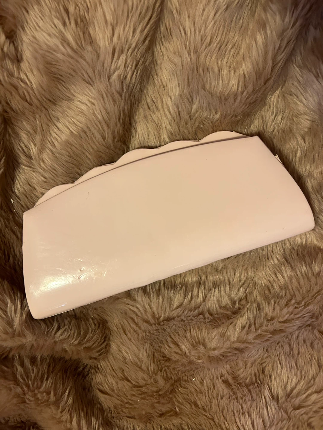 VINTAGE 1960 PALE PINK SEASHELL CLUTCH - photo 3