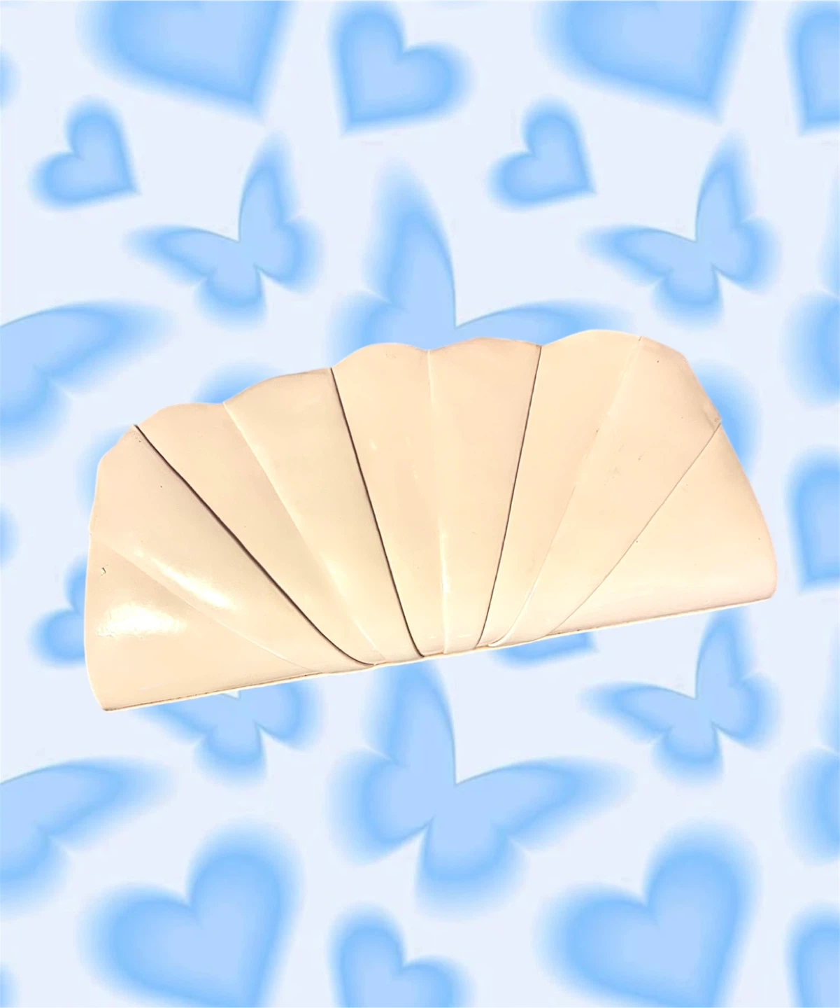 VINTAGE 1960 PALE PINK SEASHELL CLUTCH