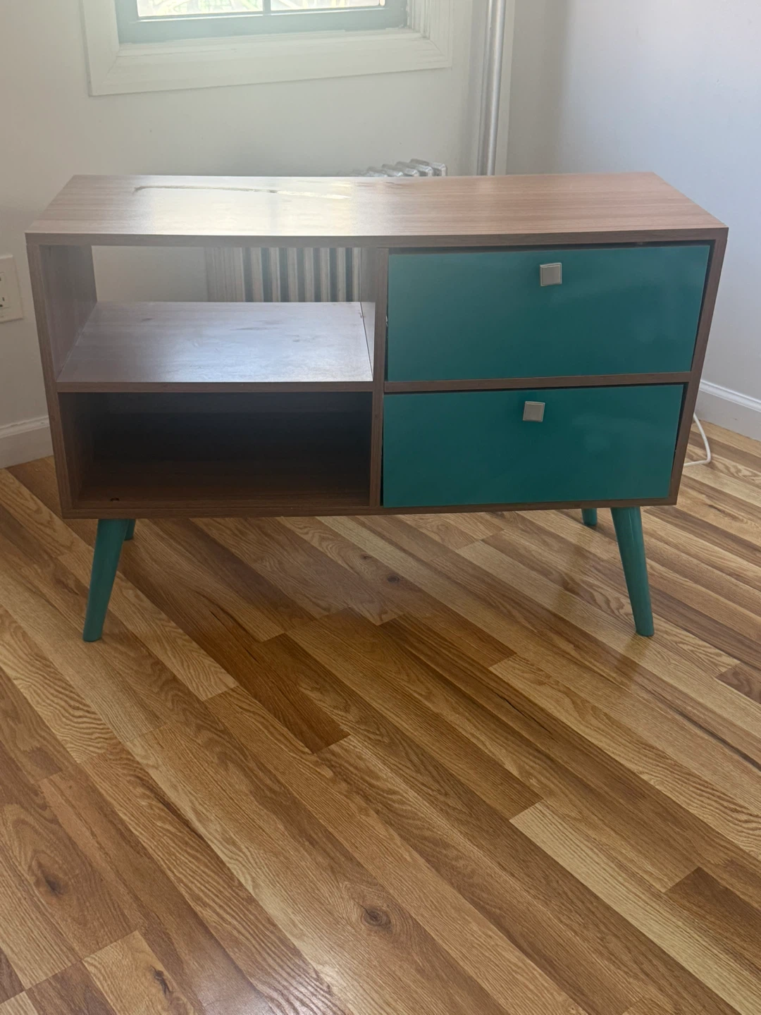 Mid-Century Modern Style Side Table with Drawers
