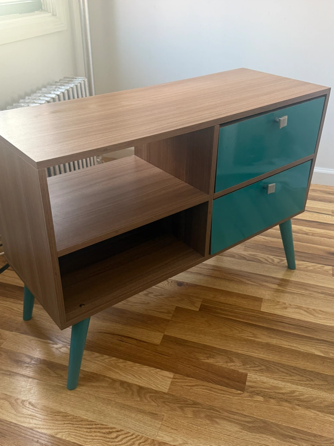 Mid-Century Modern Style Side Table with Drawers - photo 2