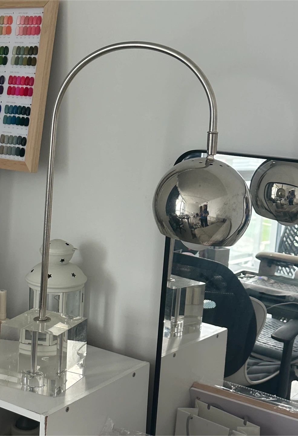 Modern Chrome Arc Lamp