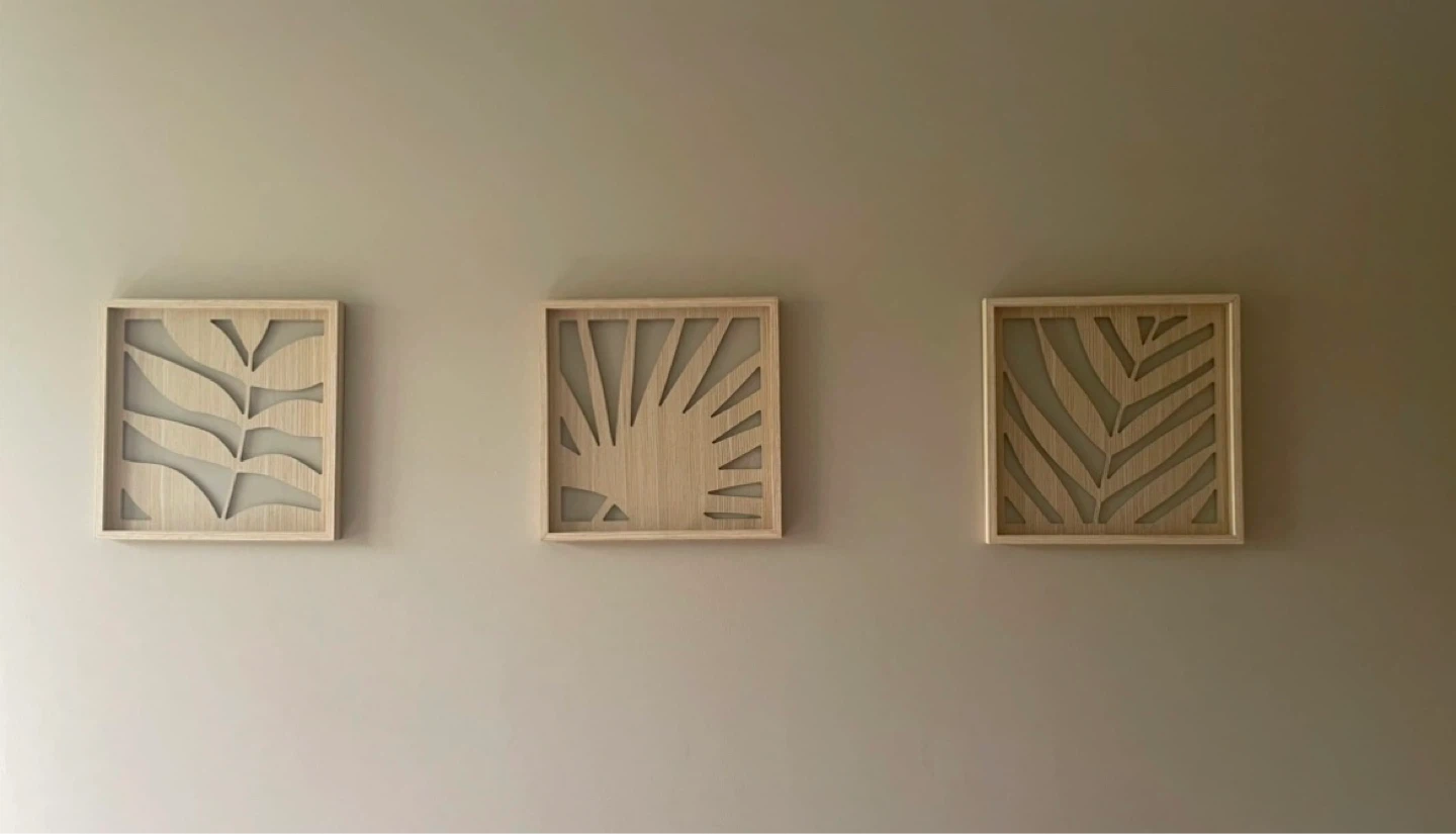 Set of 3 Wood Wall Art Panels