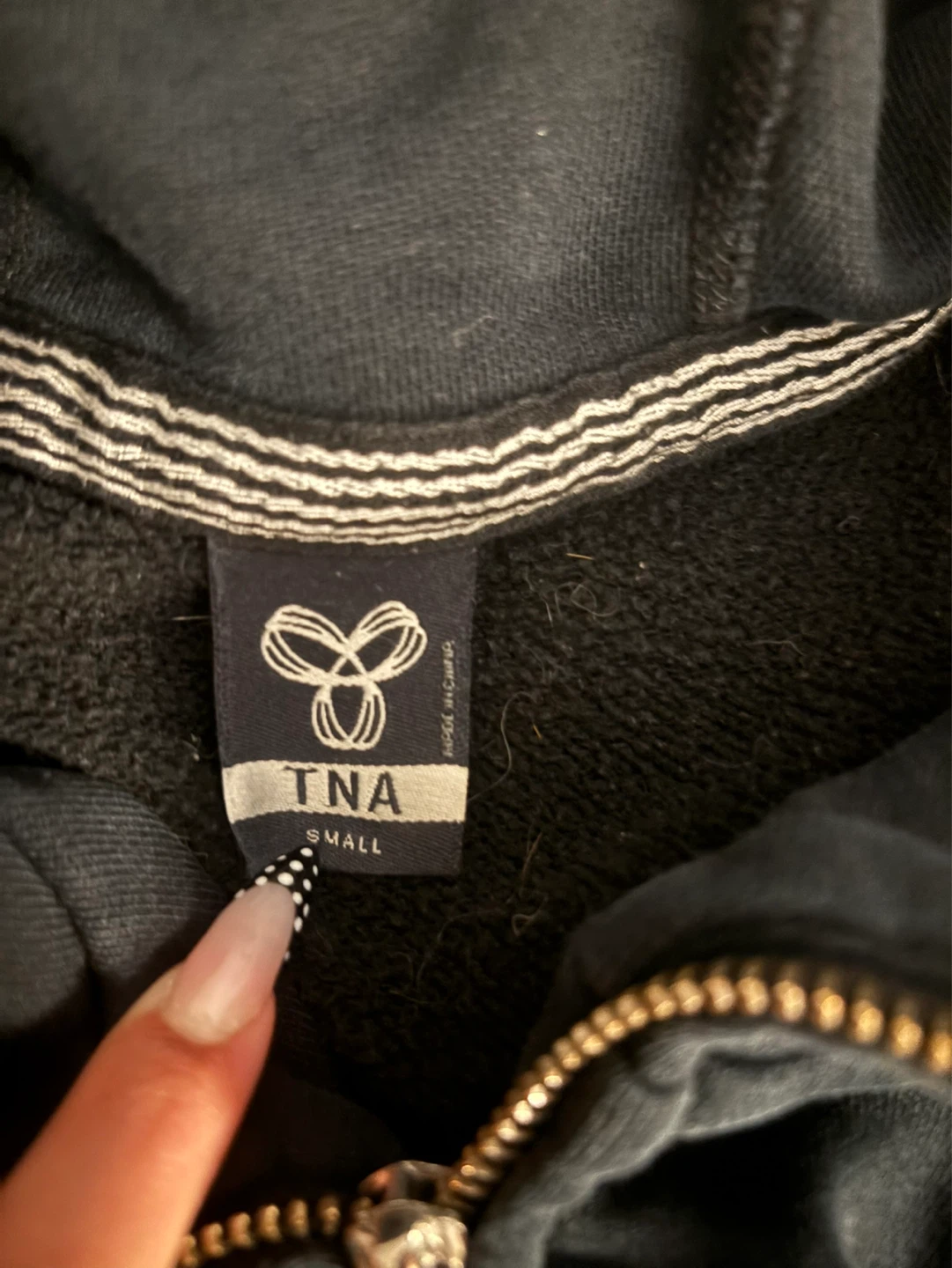 TNA Black Zip-Up Hoodie - Small - photo 3