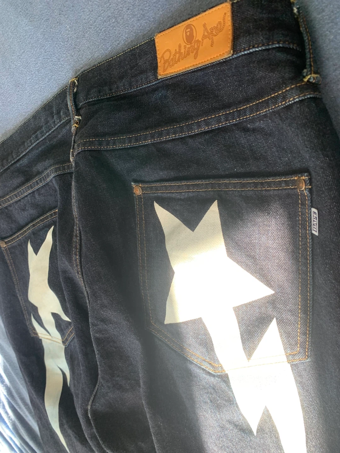 Authentic BAPE Sta Relaxed Fit Denim (Indigo) Size L