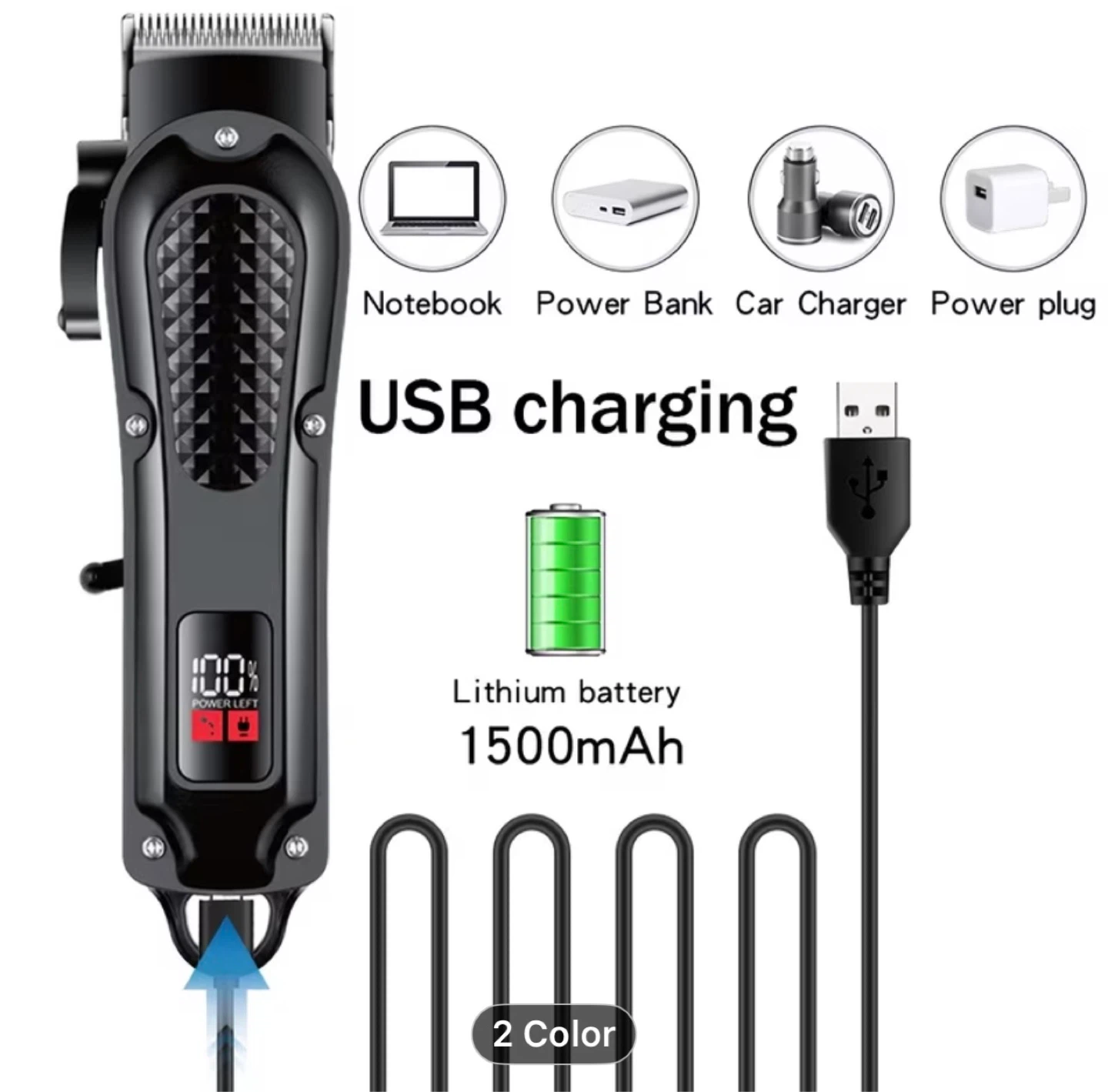 Haina 2pcs Men's Hair Clipper and Beard Trimmer Set - photo 3