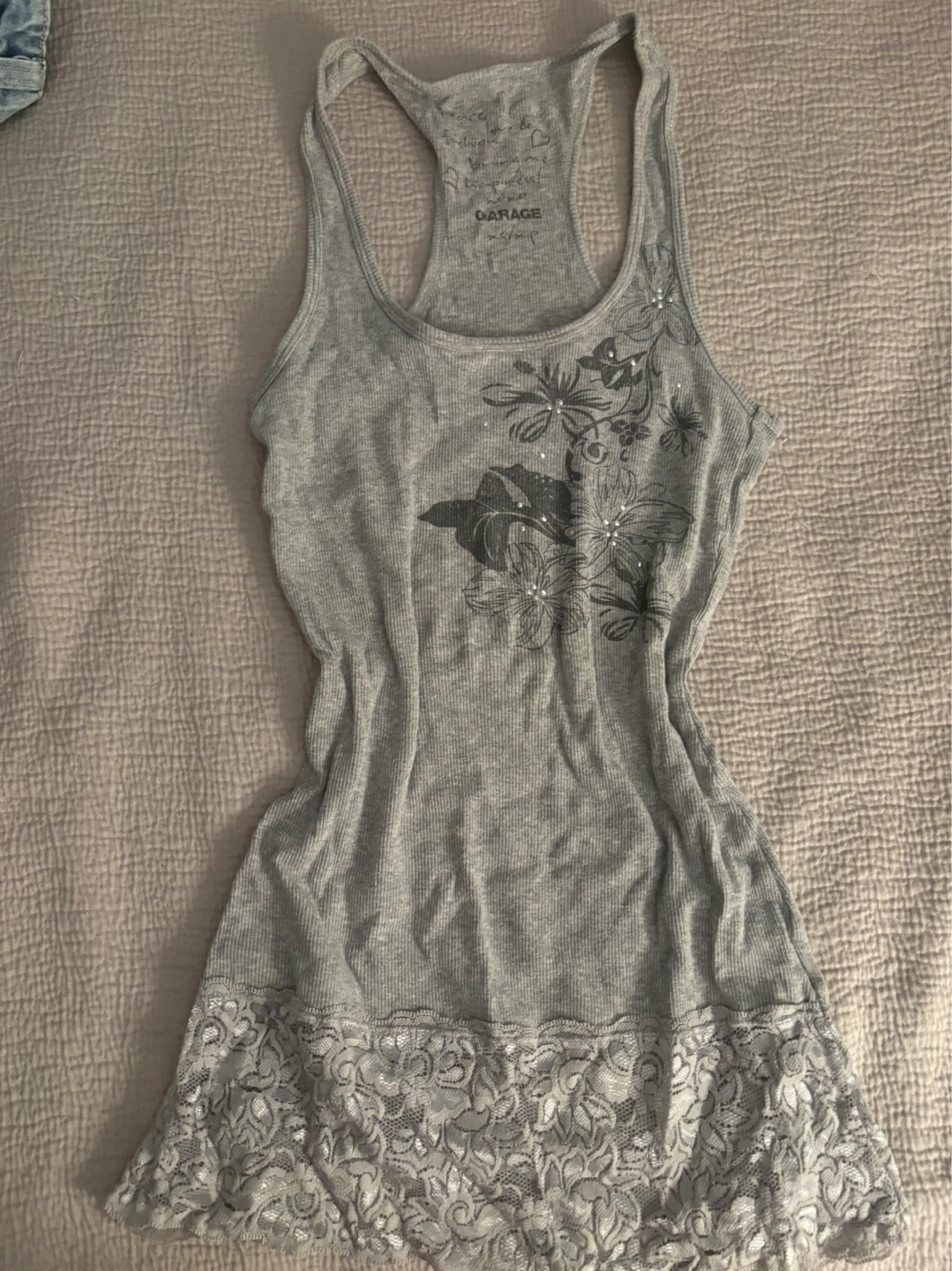 Grey ribbed tank top from Garage