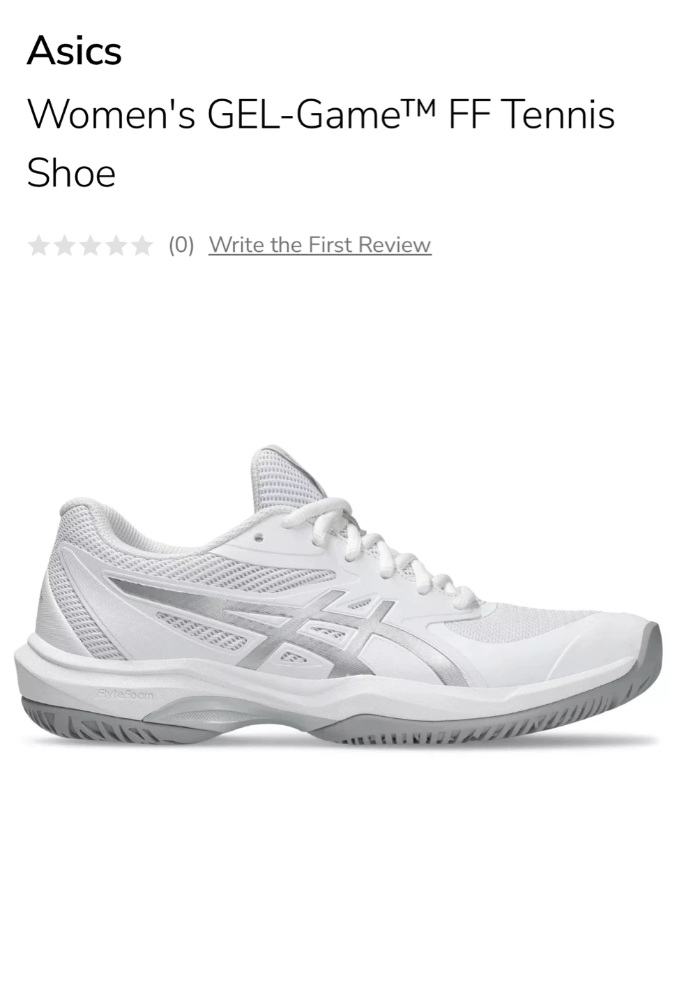 Asics Women's GEL-Game FF Tennis Shoes White