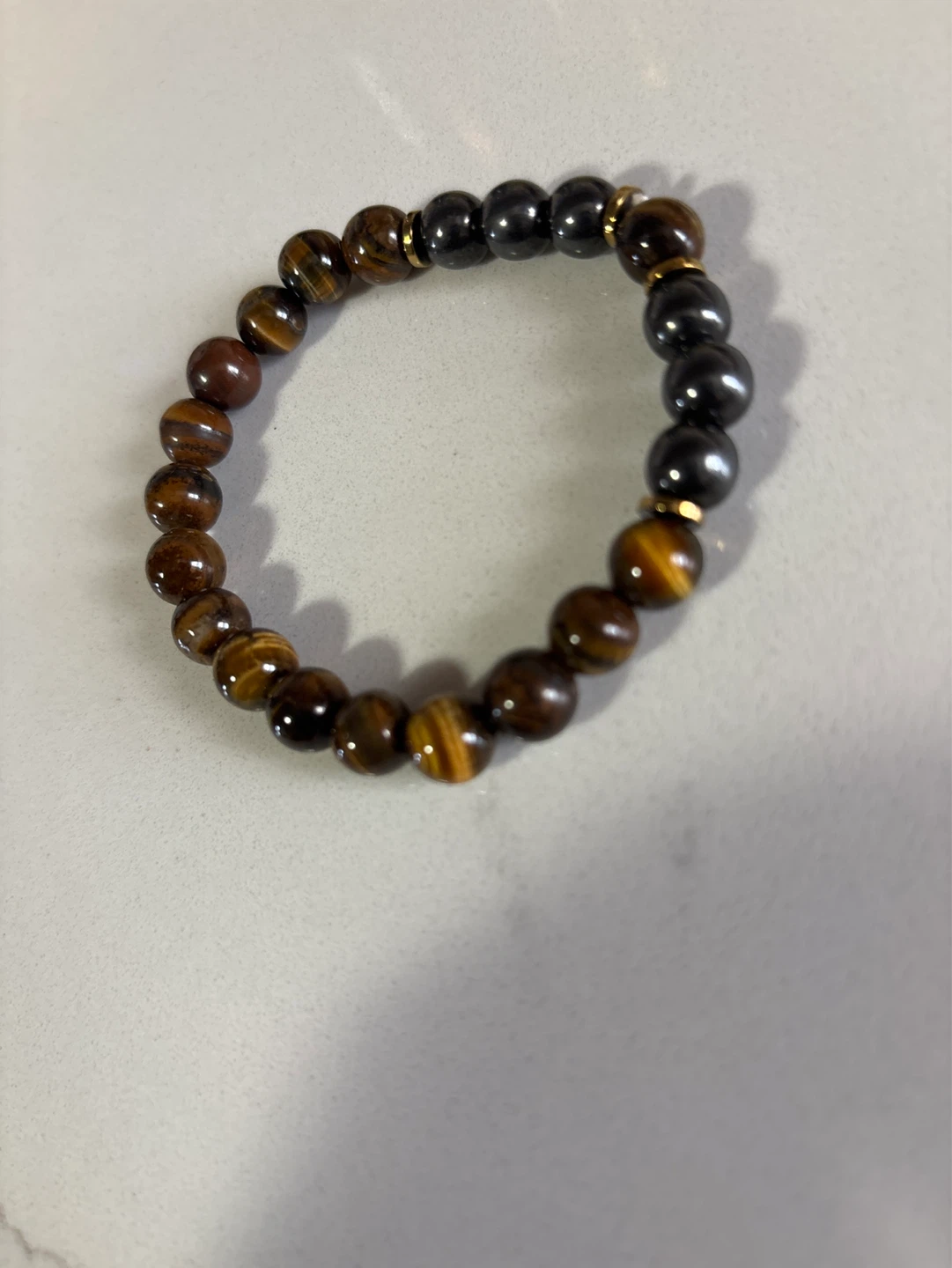 Tiger Eye and Hematite Beaded Bracelet - photo 2