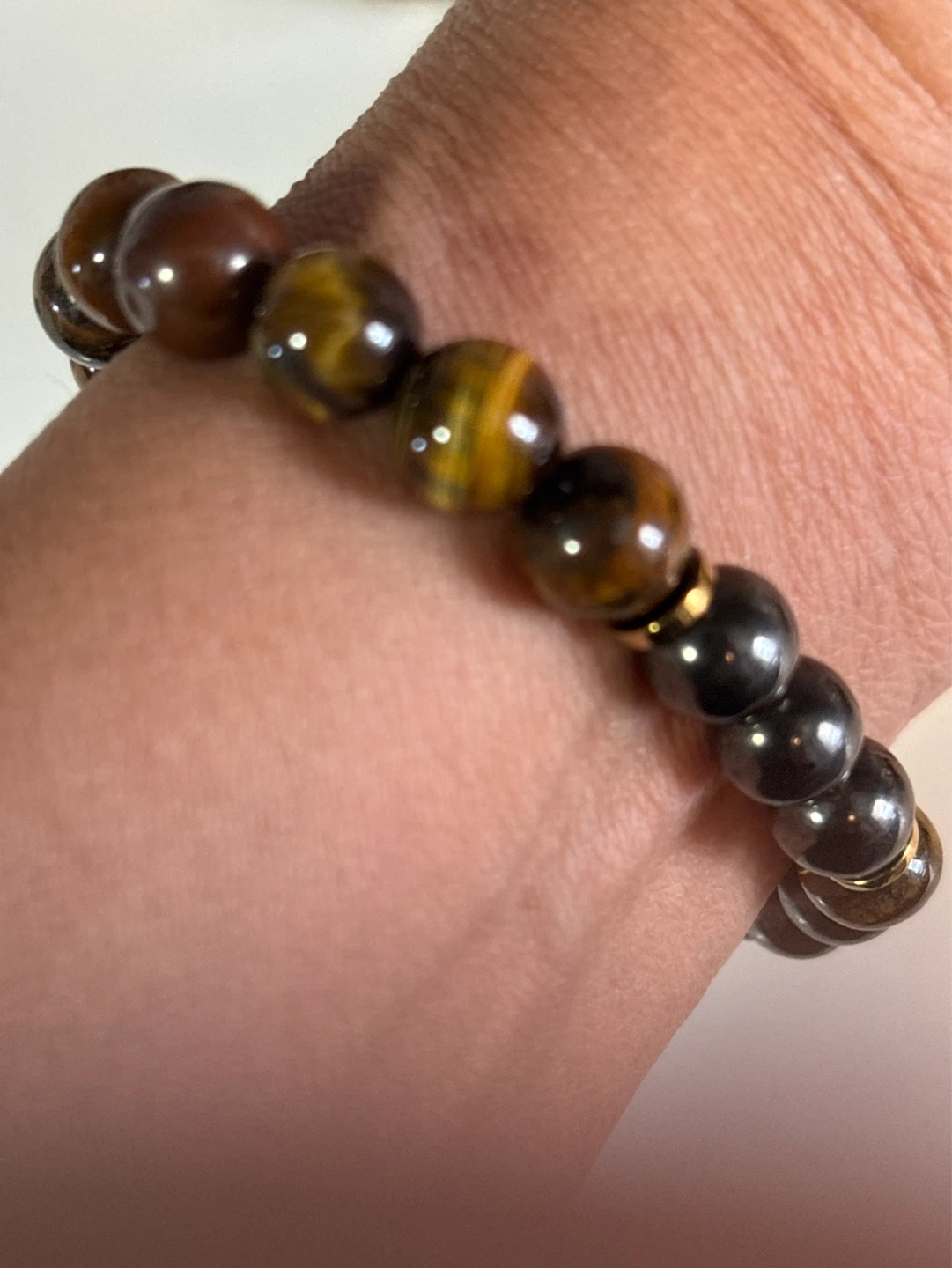 Tiger Eye and Hematite Beaded Bracelet - photo 3