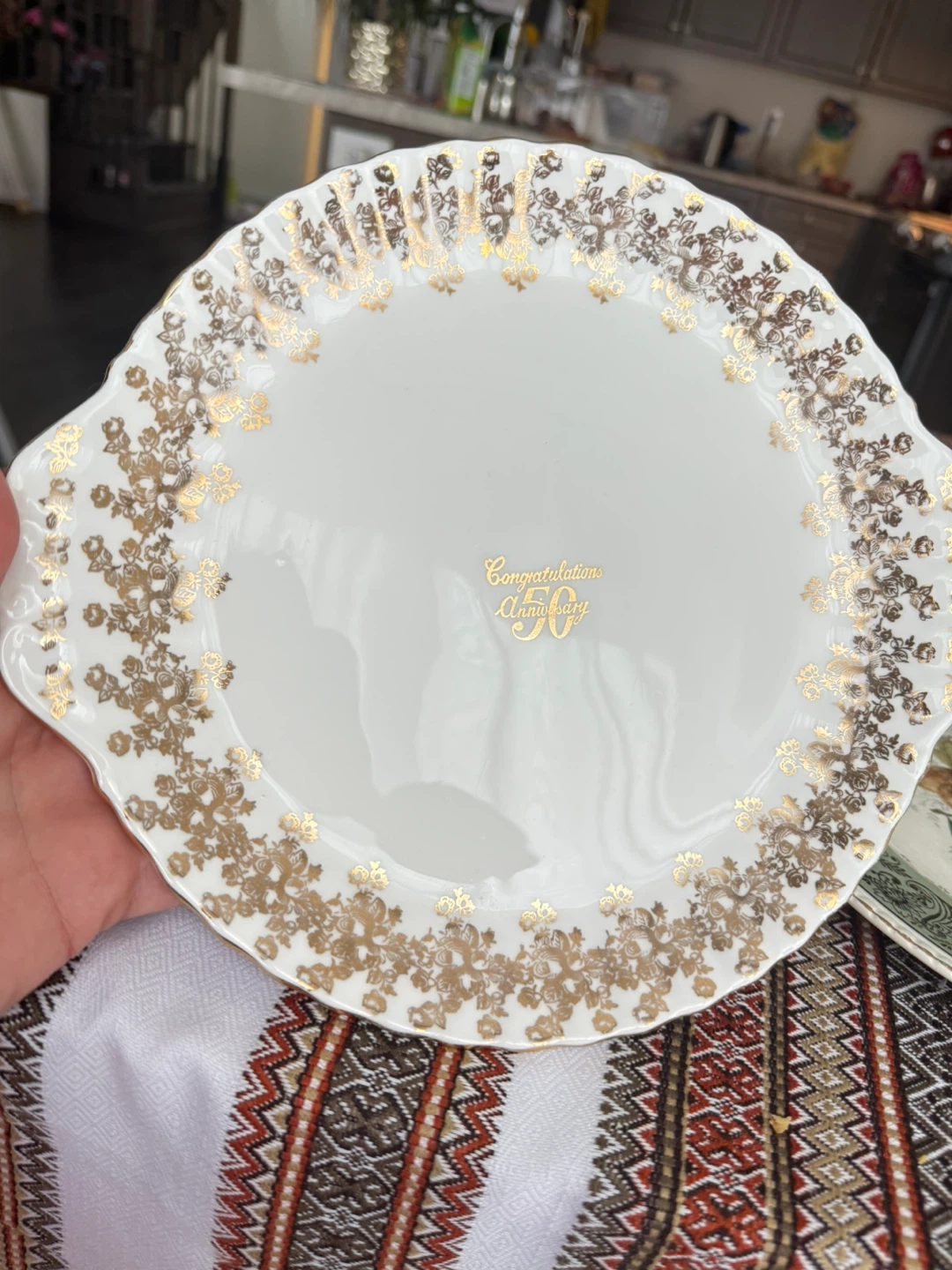 Royal Albert "Congratulations 50th Anniversary" Cake Plate