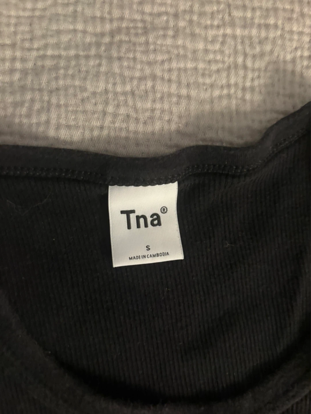 Tna Black Ribbed Tank Top Size S - photo 2