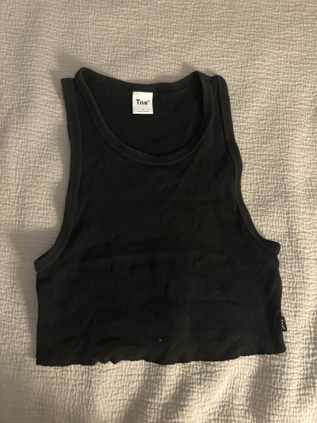 Tna Black Ribbed Tank Top Size S