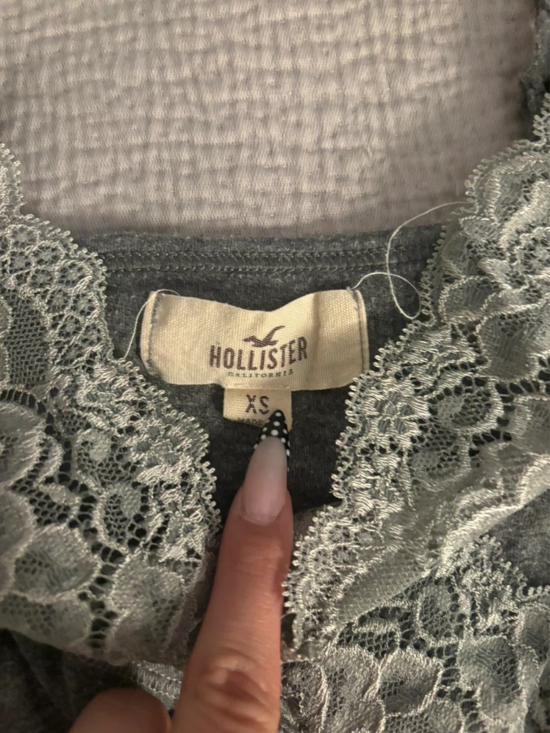 Hollister Grey Lace Trim Camisole XS - photo 4
