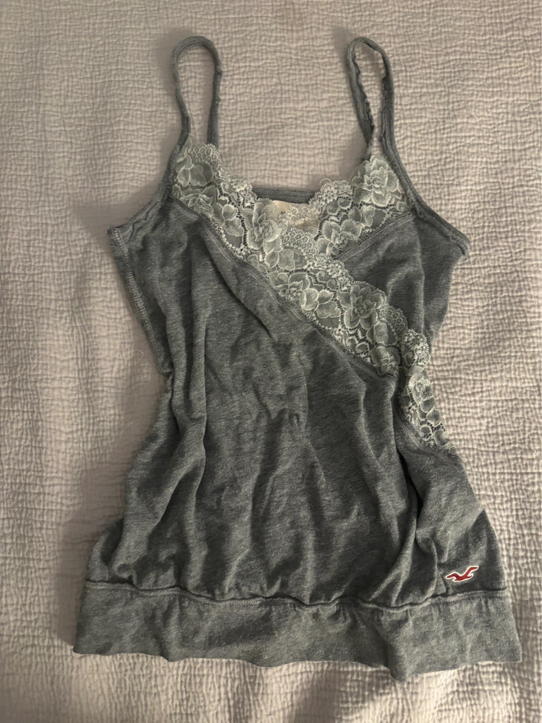 Hollister Grey Lace Trim Camisole XS