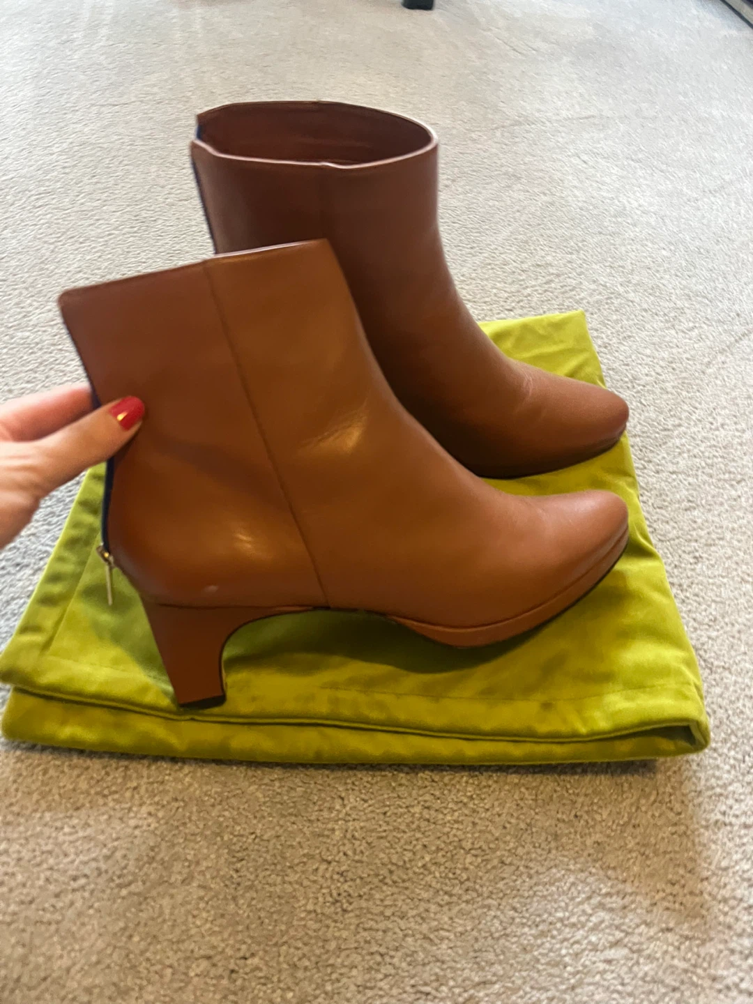 Dr. Liza Brown Leather Ankle Boots