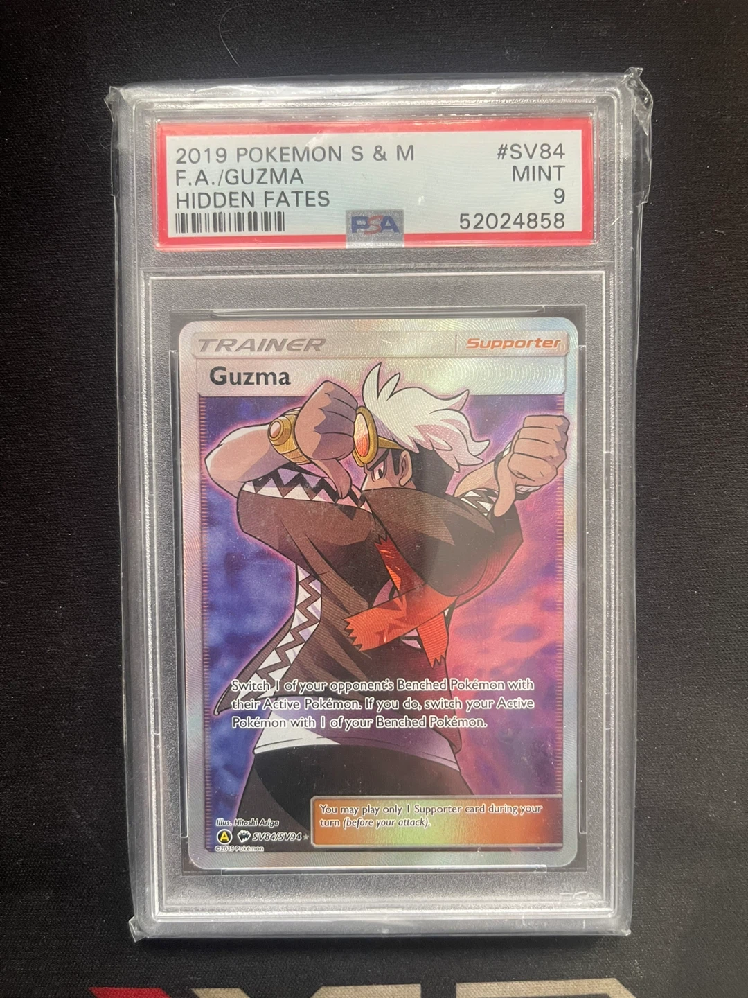 2019 Pokemon Hidden Fates FA Guzma SV84 PSA 9
