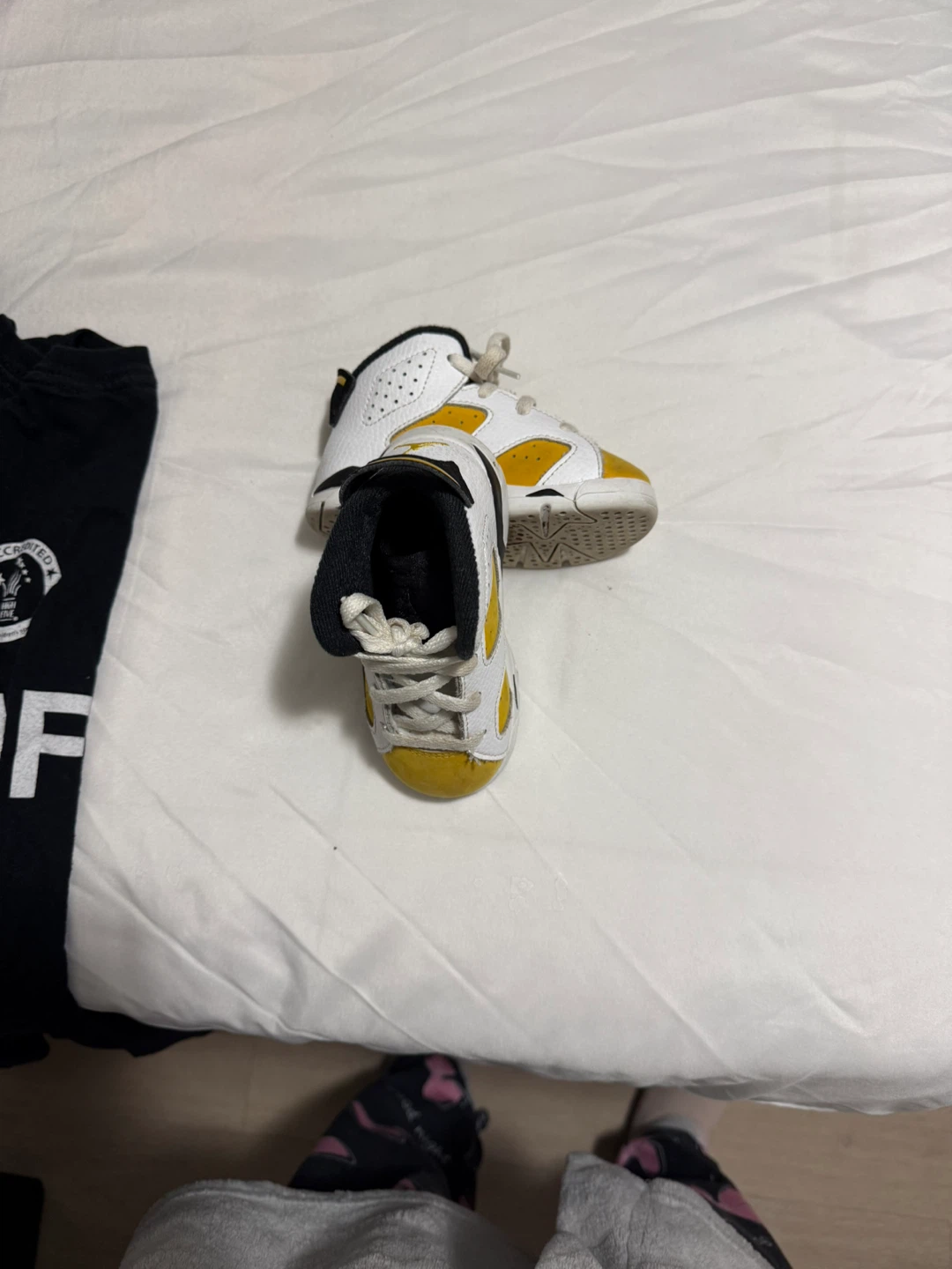 Jordan 6 Toddler Shoes White Yellow Black - photo 4