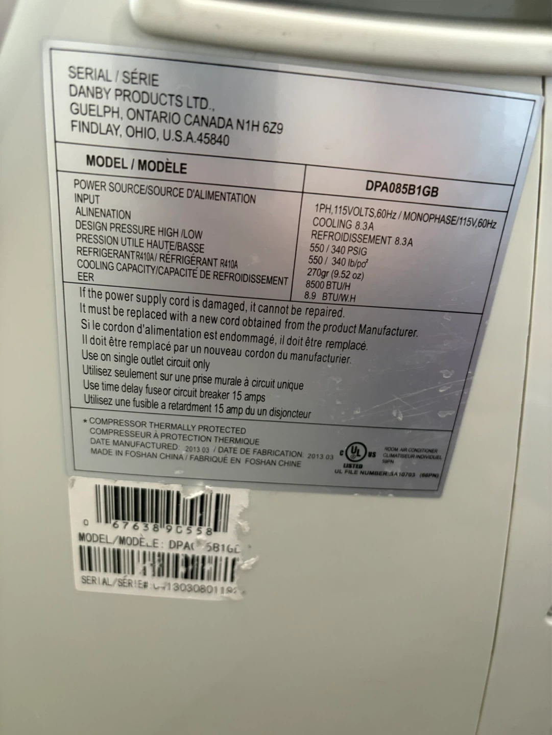 Danby Portable Air Conditioner - photo 3