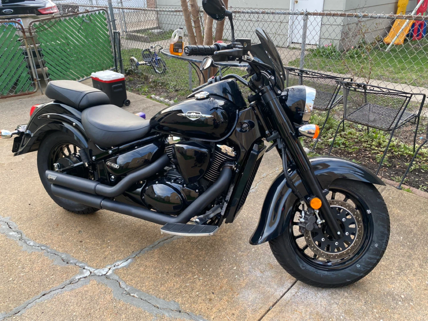 Black Suzuki Boulevard Motorcycle