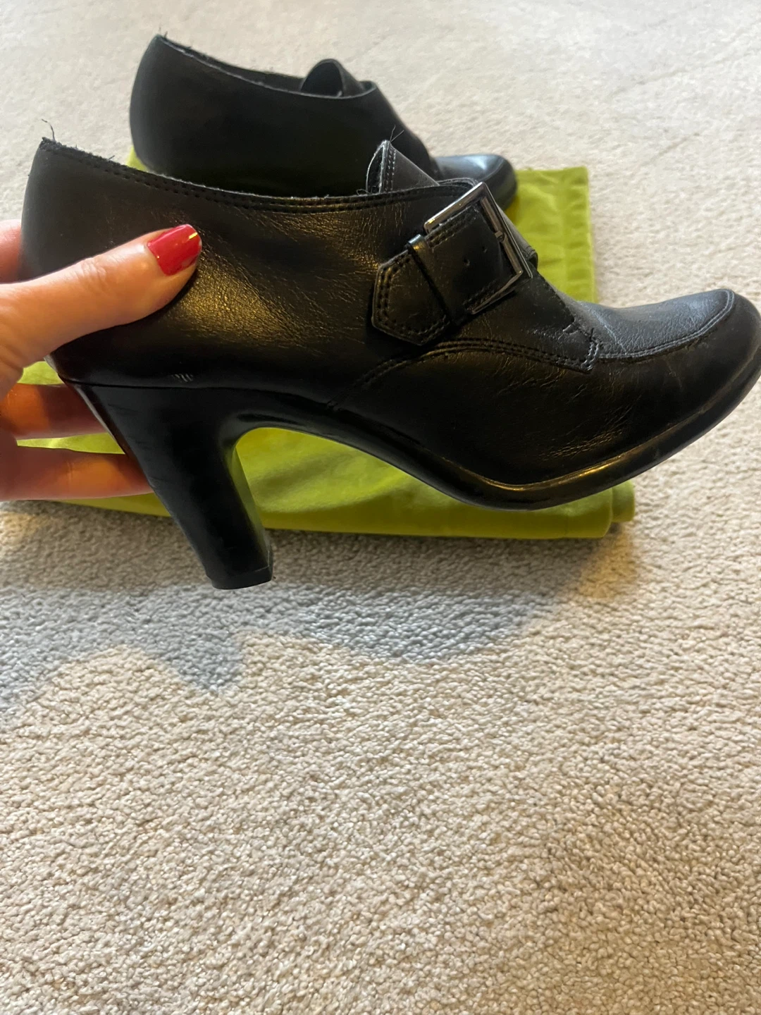 Aerosoles Black Leather Buckle Ankle Boots - photo 3