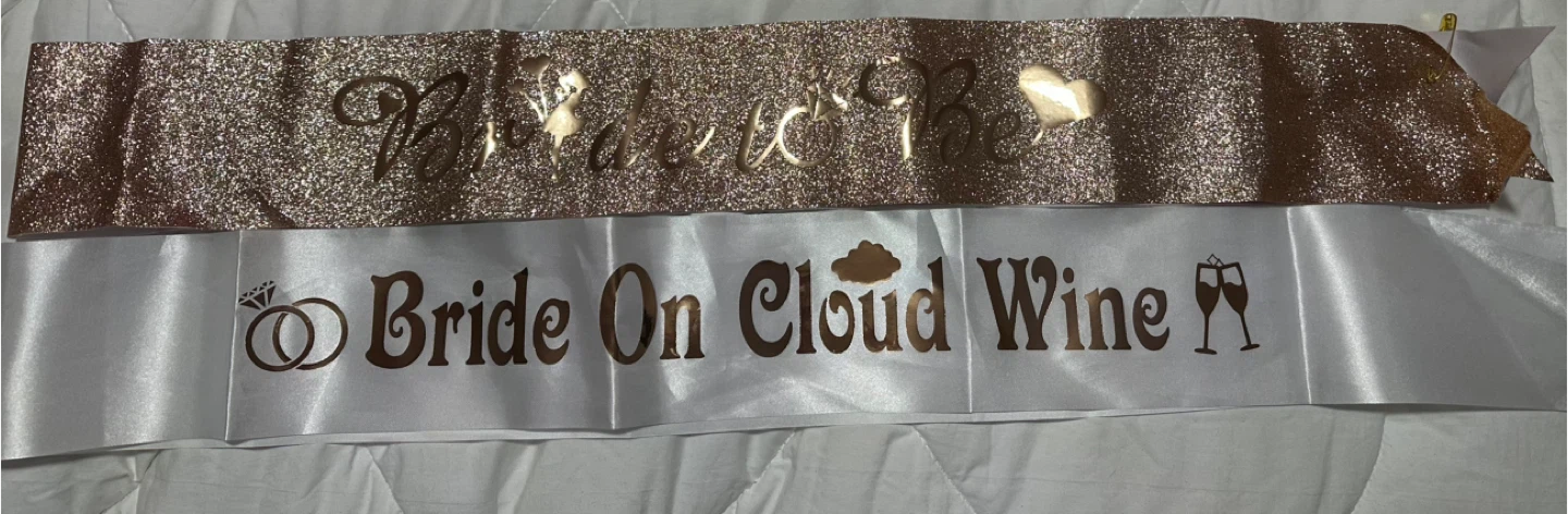 Bride to Be & Bride On Cloud Wine Sashes - Bachelorette Party