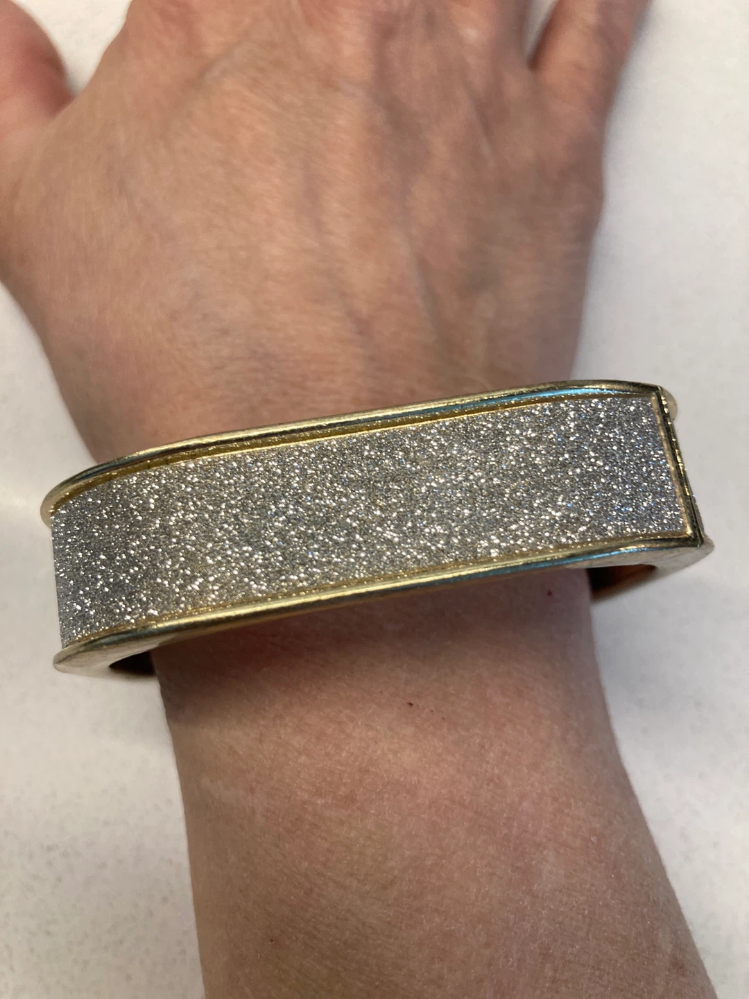 Gold-tone Glitter Bangle Bracelet