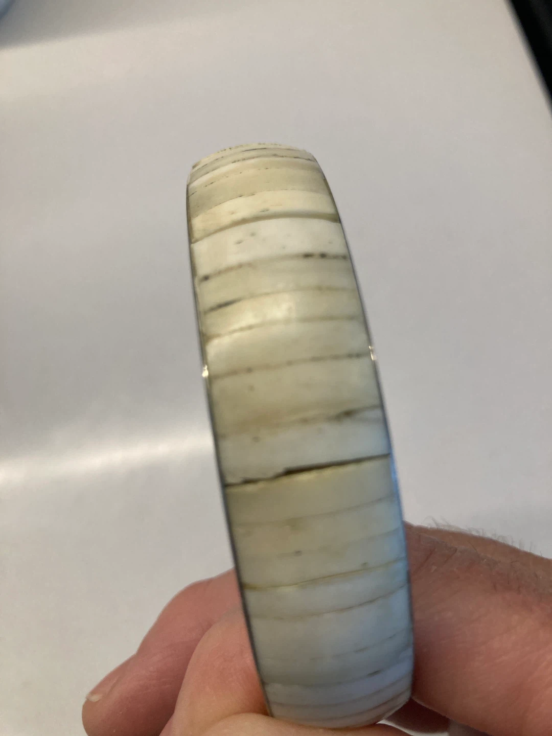 Bangle Bracelet - White Segmented Design - photo 2