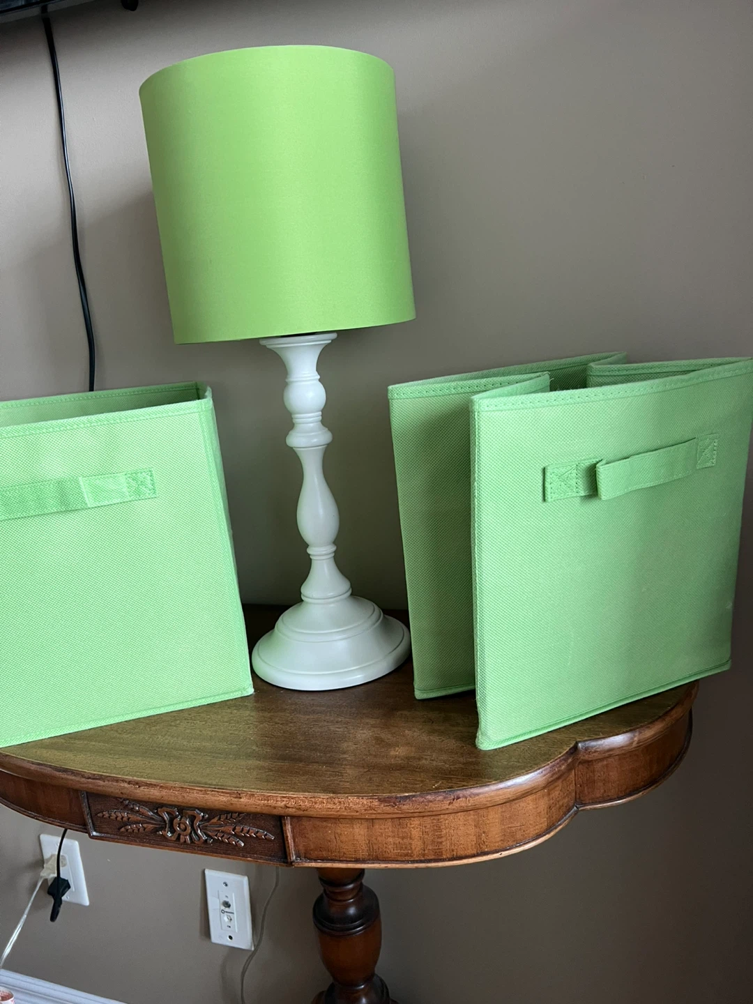 Pottery Barn Kids Payton Table Lamp and collapsible bins