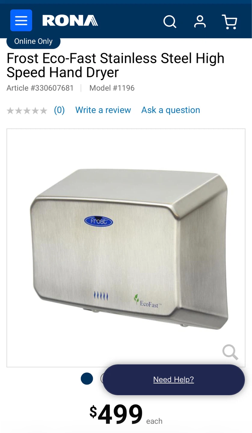 Frost Eco-Fast Stainless Steel High Speed Hand Dryer - photo 4