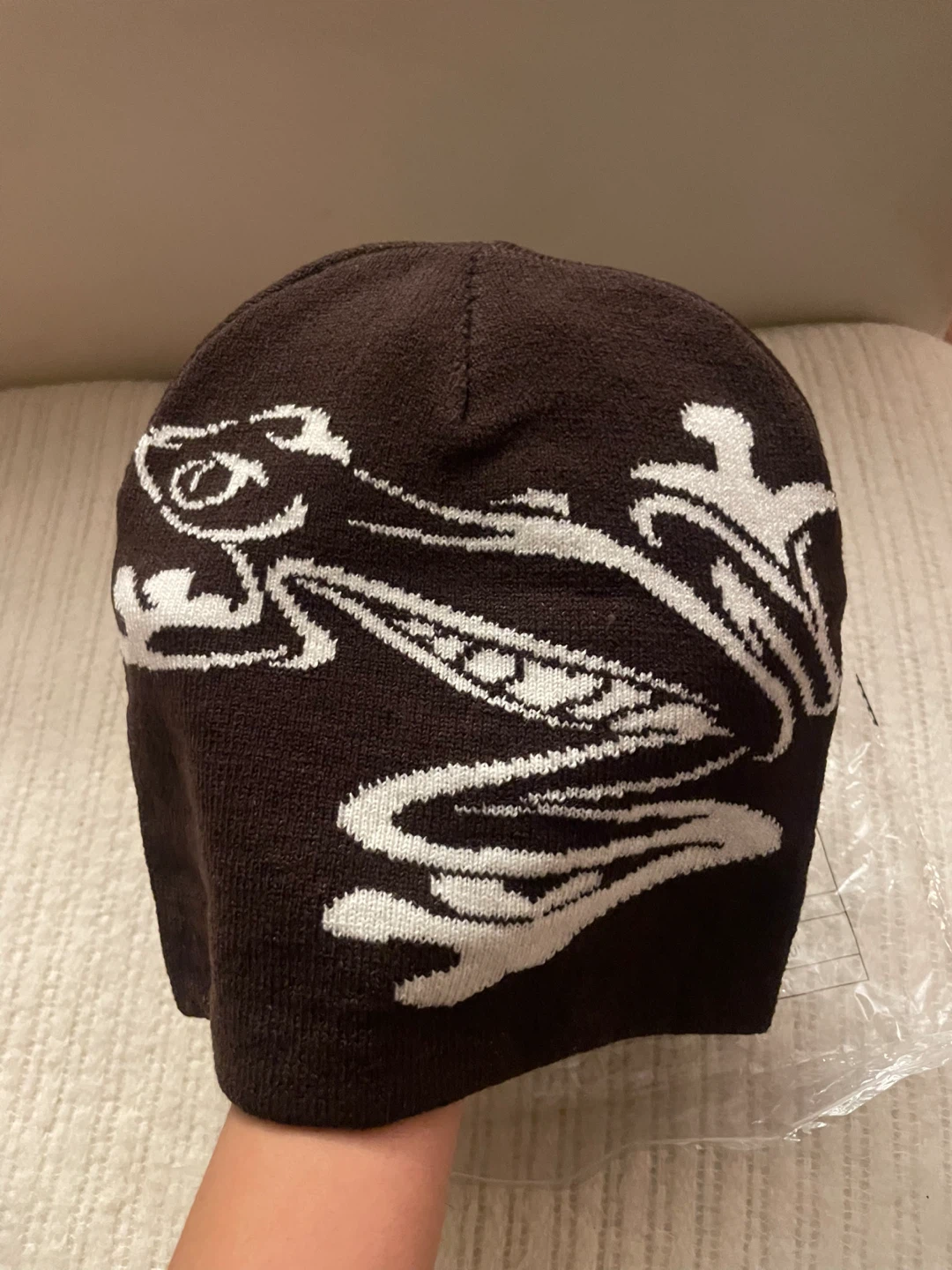 Brown Beanie with Frog Design - photo 3