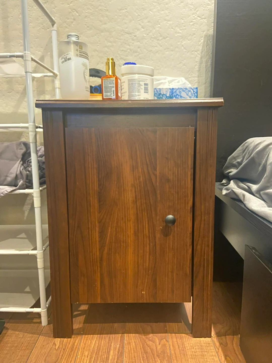 Wooden Nightstand with Cabinet - photo 3