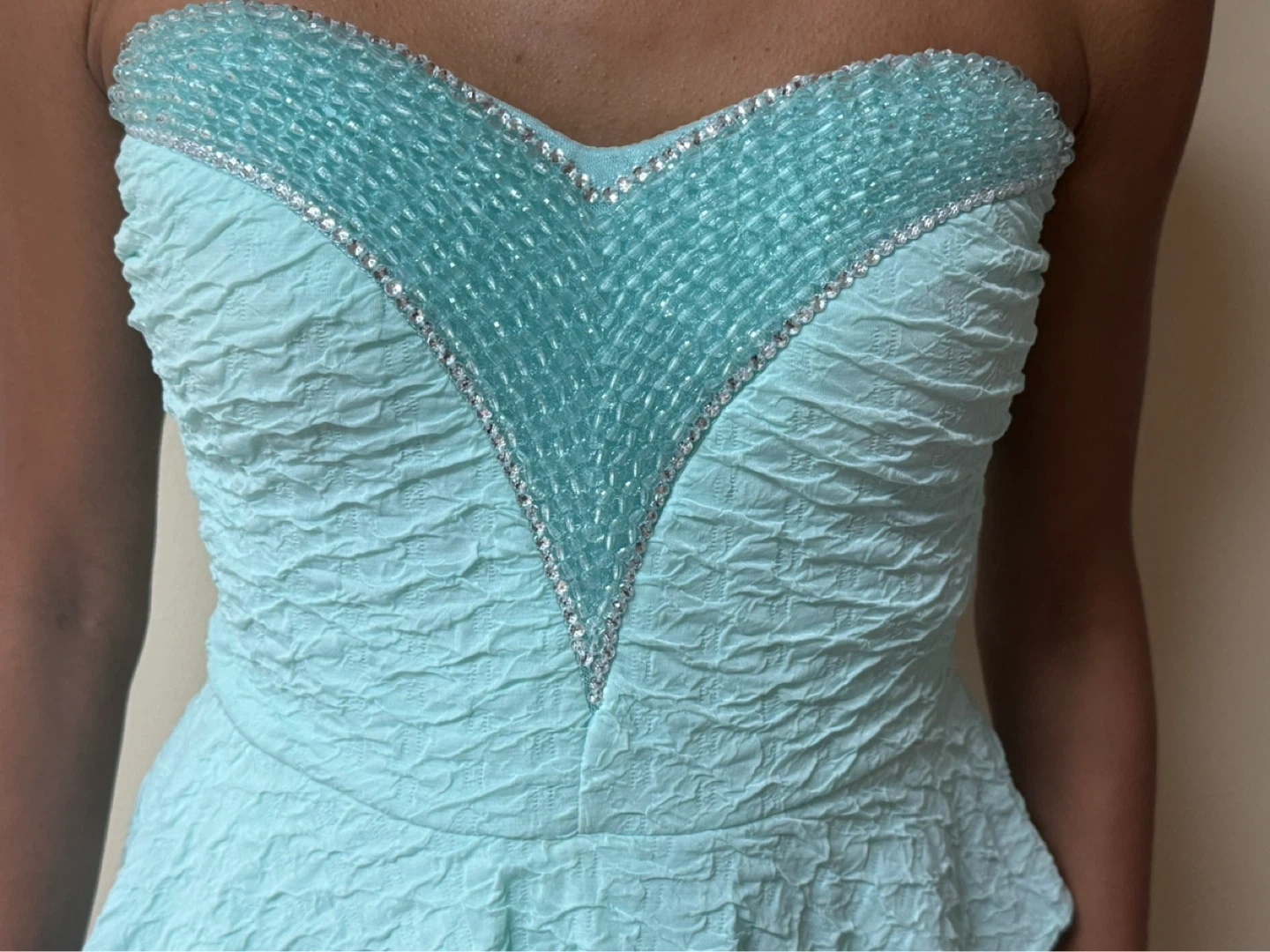 Turquoise Strapless Dress – Size Small - photo 4