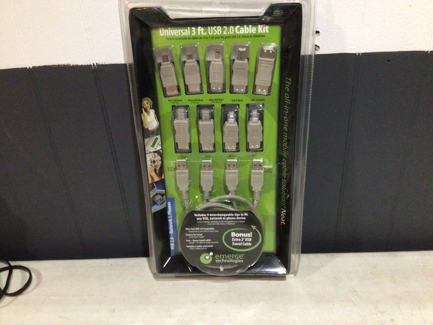 Universal 3’ Cable Kit Usb 2.0, Network & Phone Computer