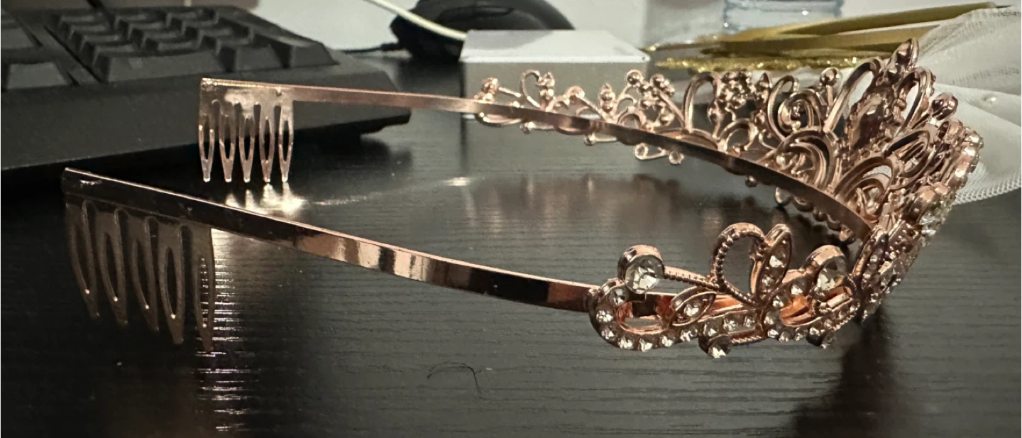 Didder Rose Gold Tiara with Rhinestones - photo 2