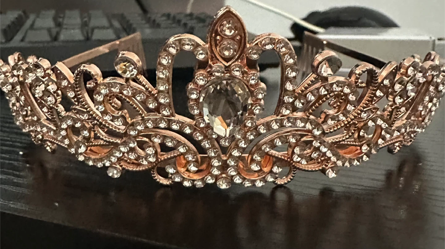 Didder Rose Gold Tiara with Rhinestones