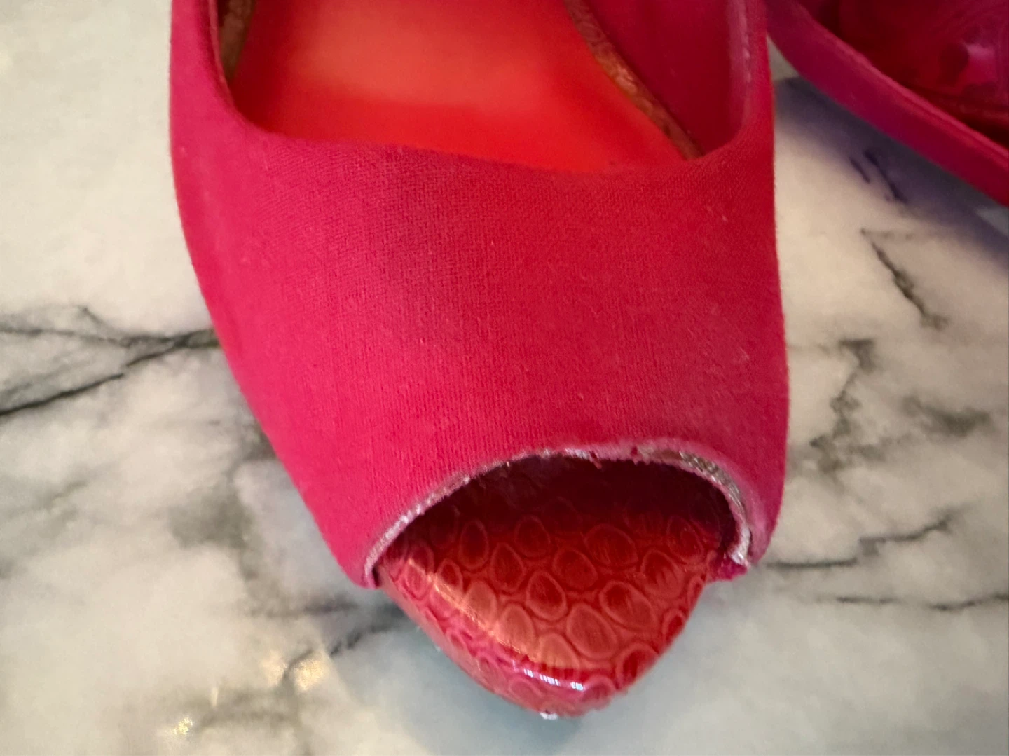 Chaussures à talons Bershka rouges style peep-toe - photo 3