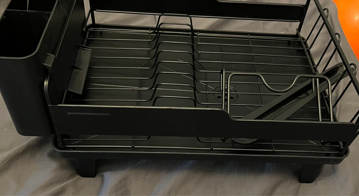 Black Dish Drying Rack with Utensil Holder - photo 2