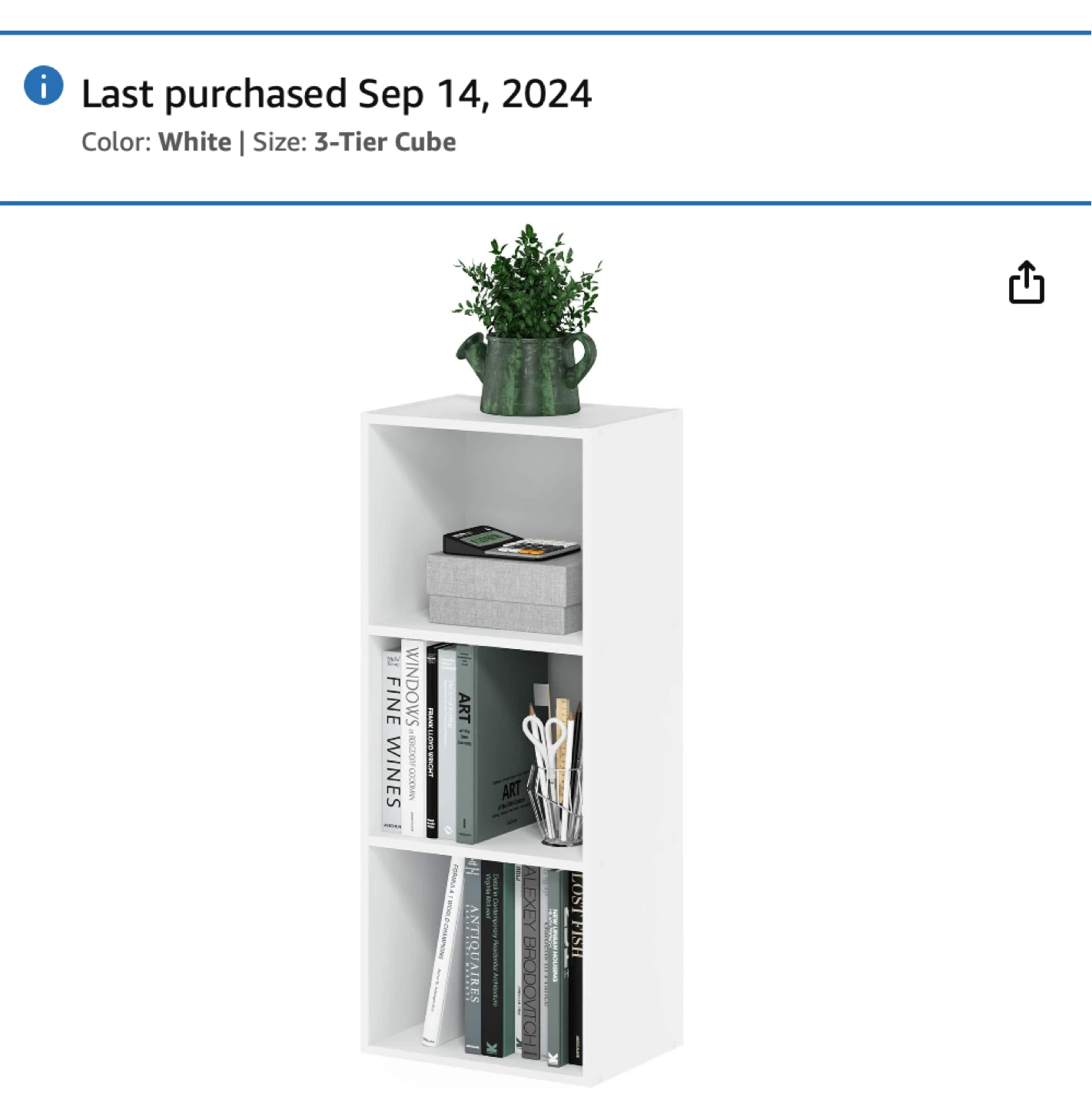 White 3-Tier Cube Shelf