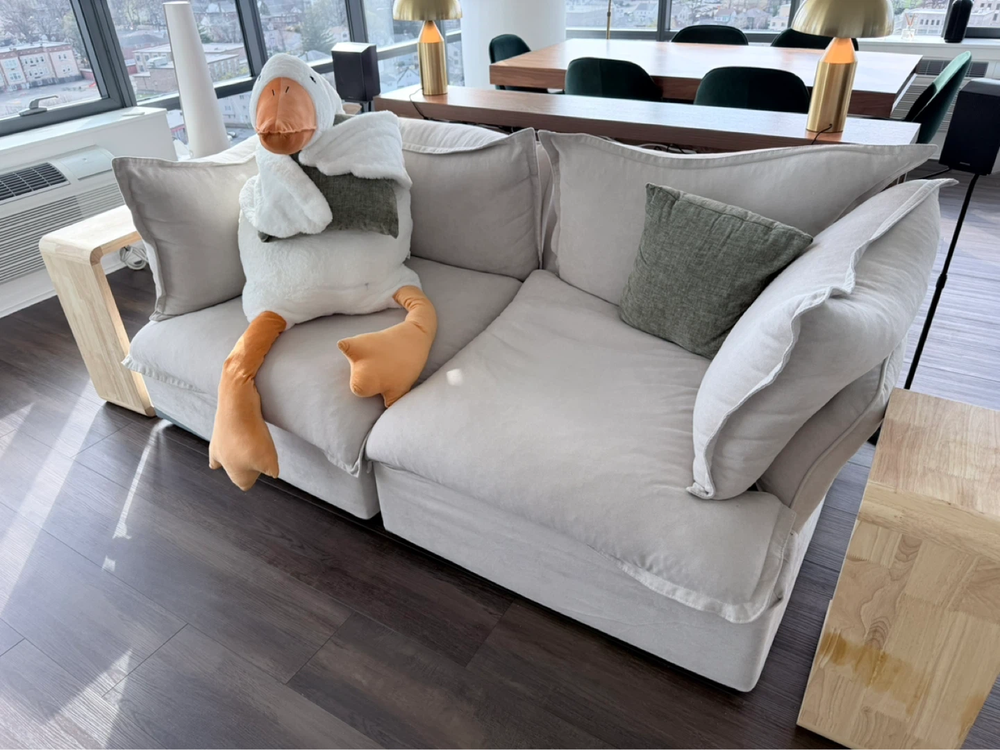[Moving Sale] Cream Linen Modular Sofa - photo 3