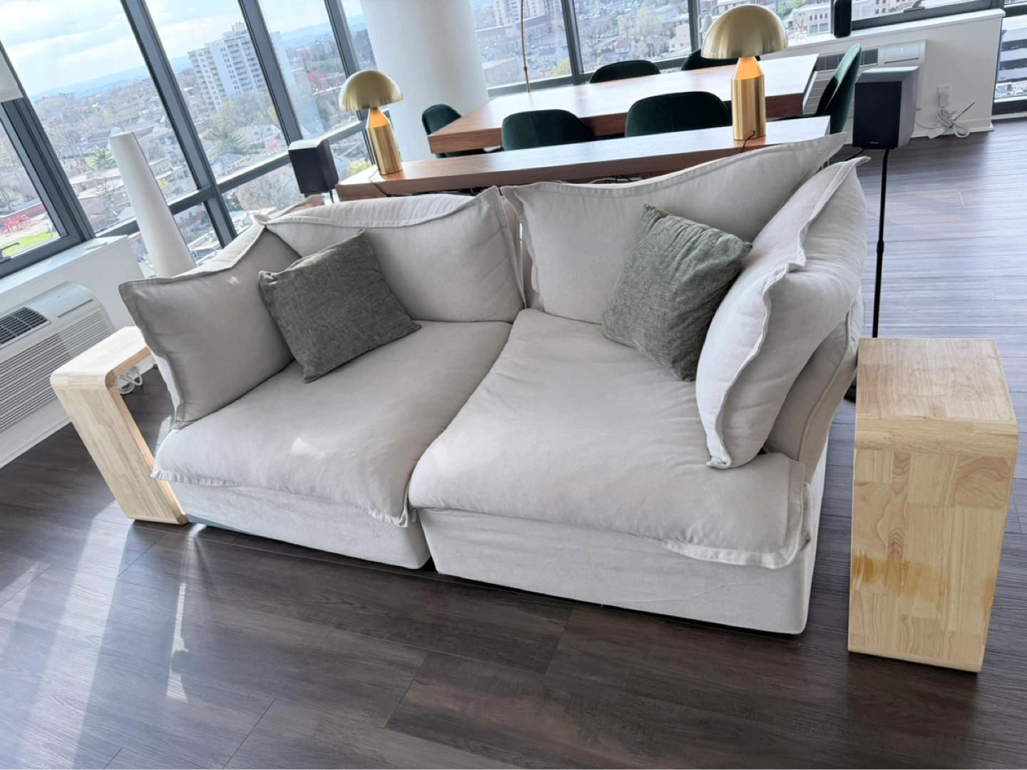 [Moving Sale] Cream Linen Modular Sofa