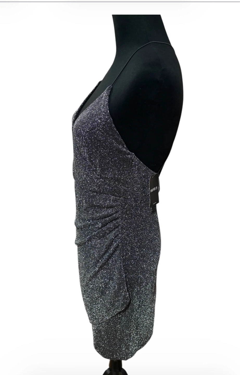 Forever 21 Women's Ruched Sparkle Mini Dress Size M - photo 2