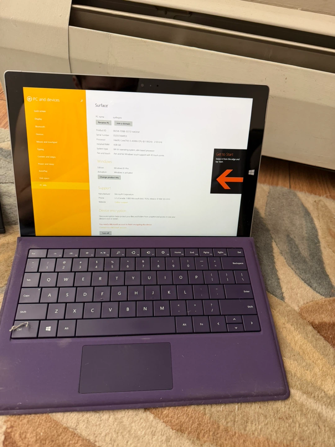Microsoft Surface Pro 2/3 i5 4GB 128GB + Keyboard & Charger - photo 3