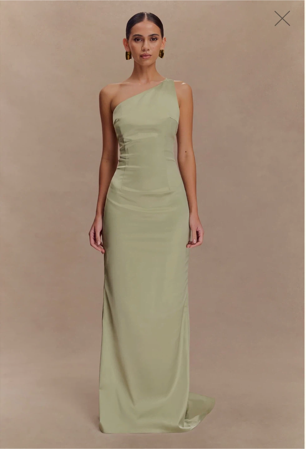 NBW/NWT Meshki Harper One Shoulder Gown - Sage - XL