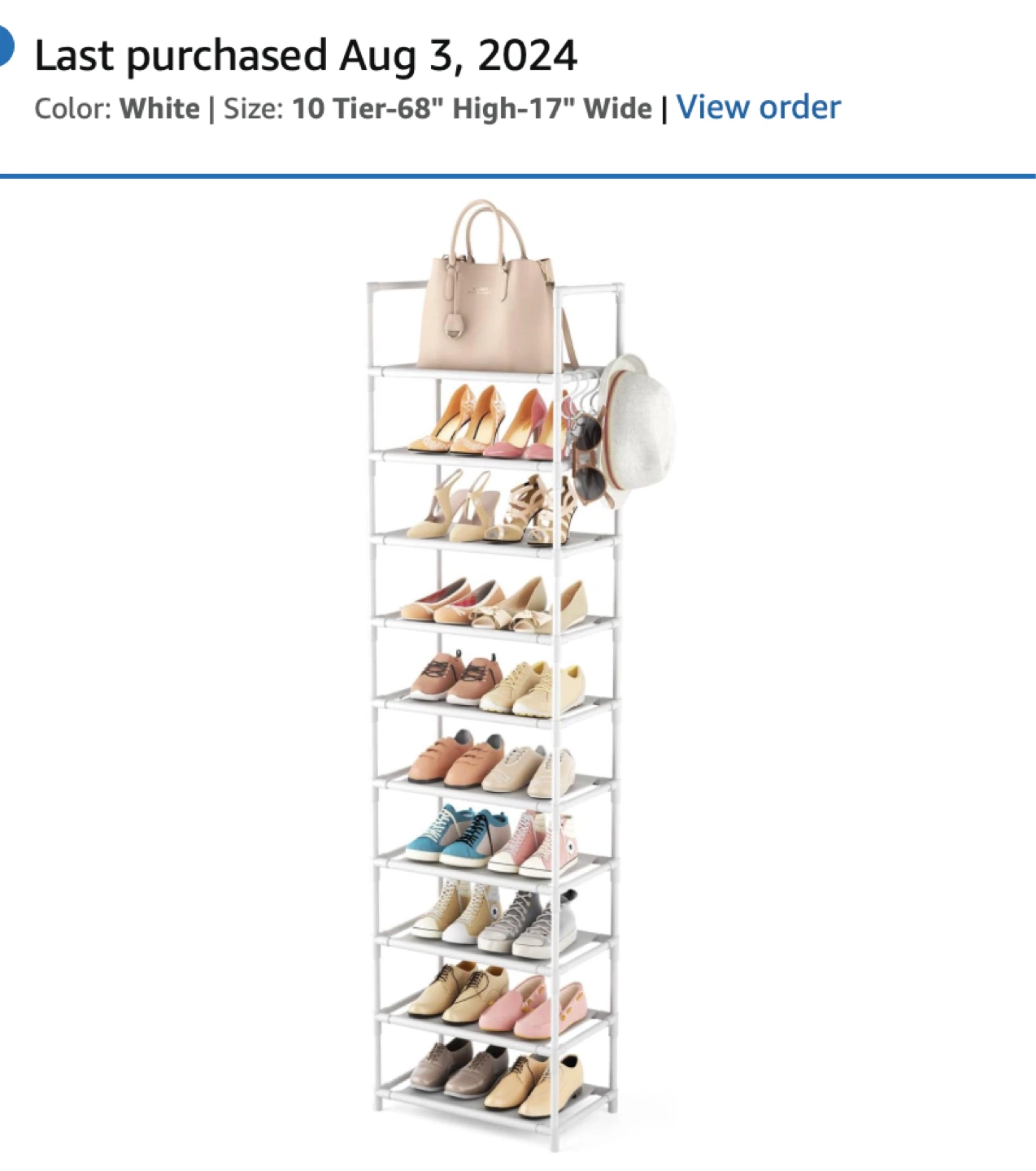 White 7-Tier Shoe Rack
