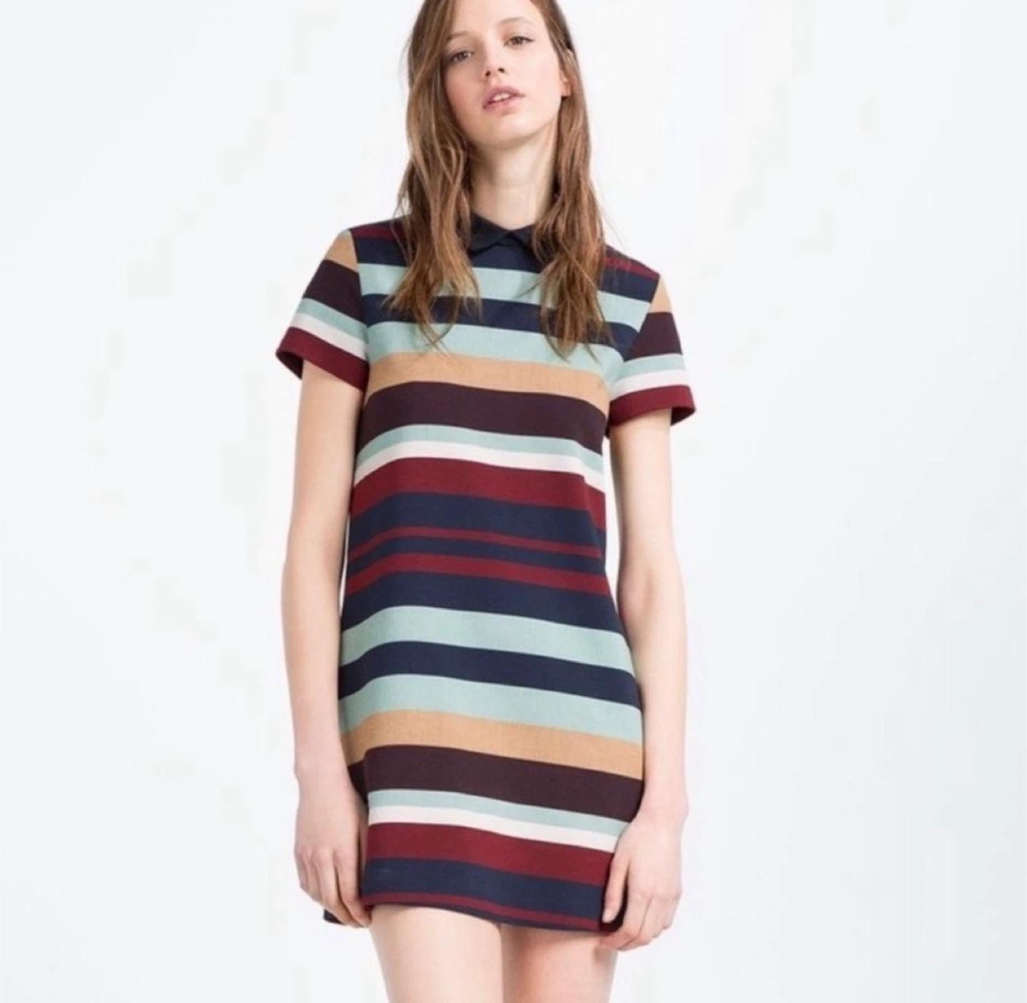 ZARA Trafaluc Multi-Coloured Striped Mini Dress