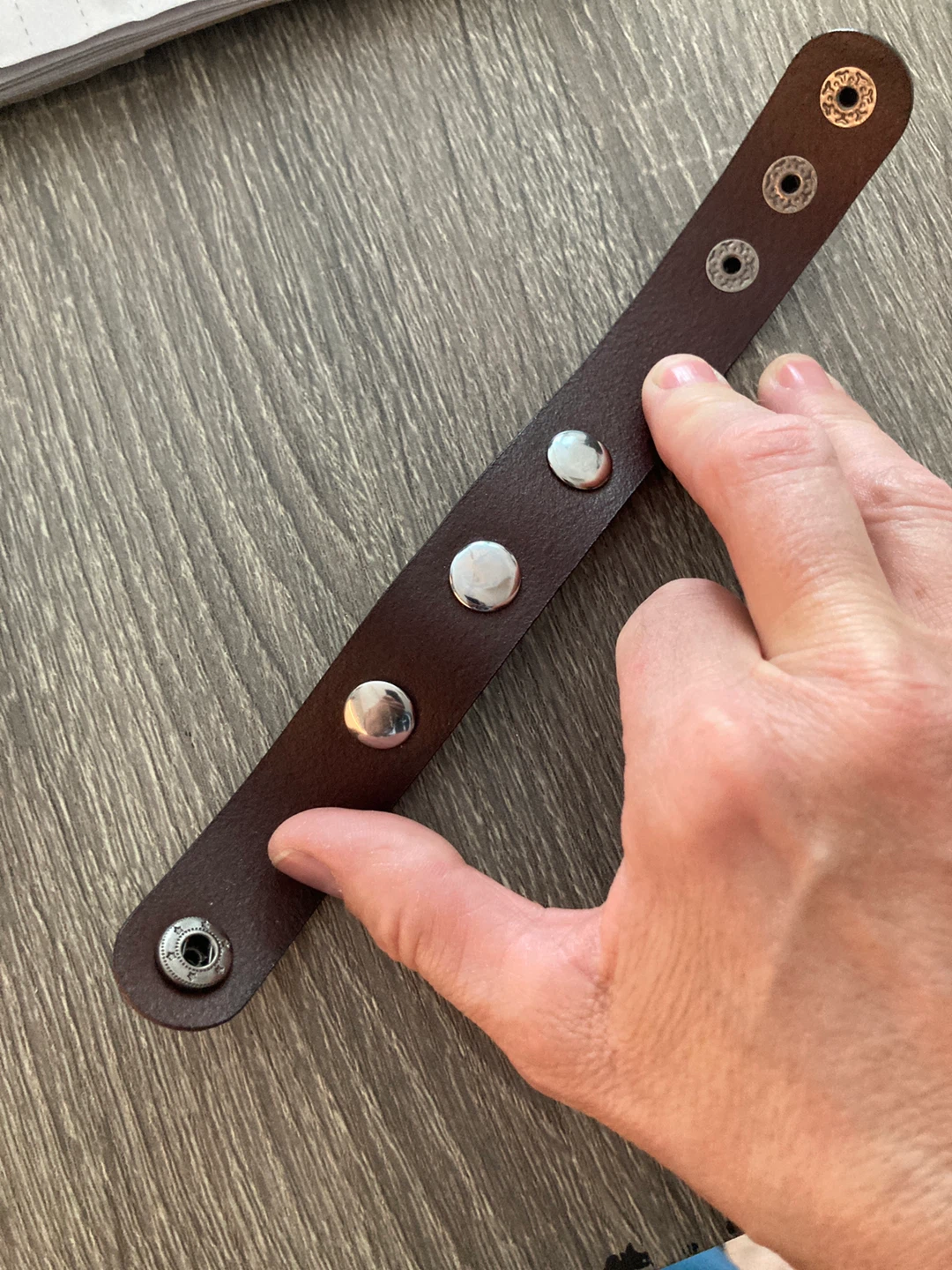 Leather Cuff Bracelet with Embellishments - photo 3