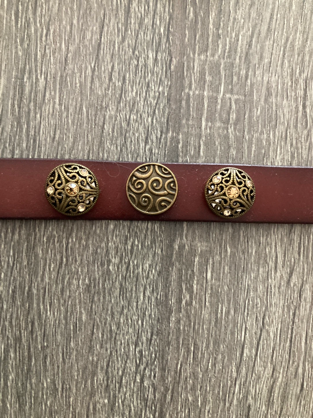 Leather Cuff Bracelet with Embellishments