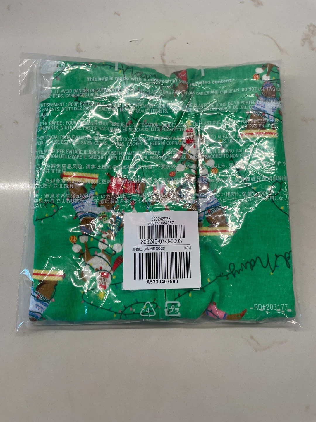 Old Navy Baby "Jingle Jammie Dogs" Pajamas 0-3M - photo 2