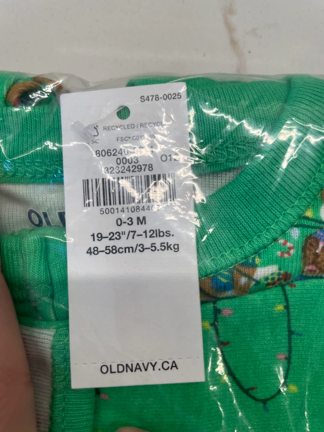 Old Navy Baby "Jingle Jammie Dogs" Pajamas 0-3M - photo 3